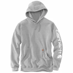 Carhartt Men's Signature Logo Hooded Pullover Sweatshirt_Heather Grey