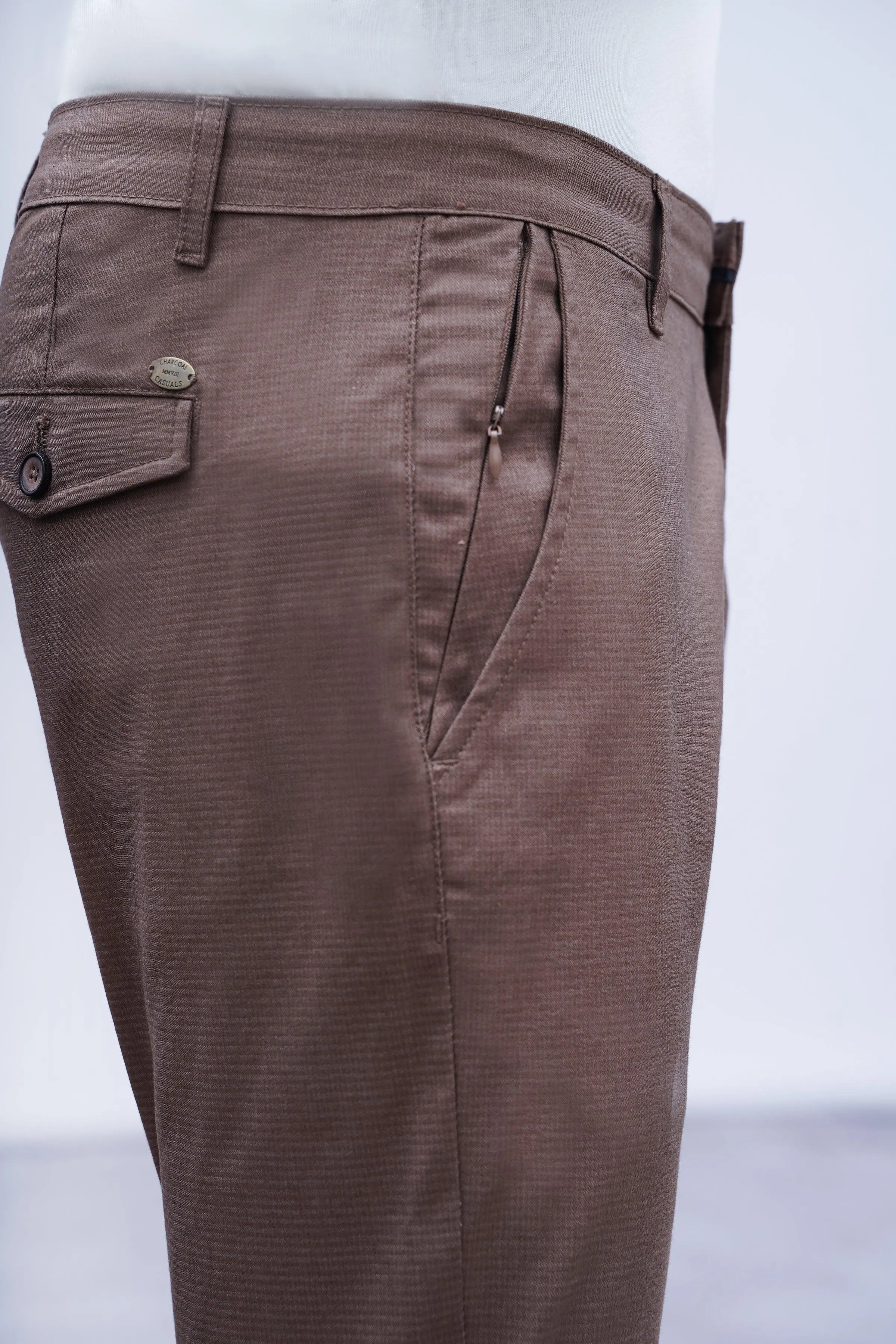 CASUAL PANT CROSS POCKET BROWN