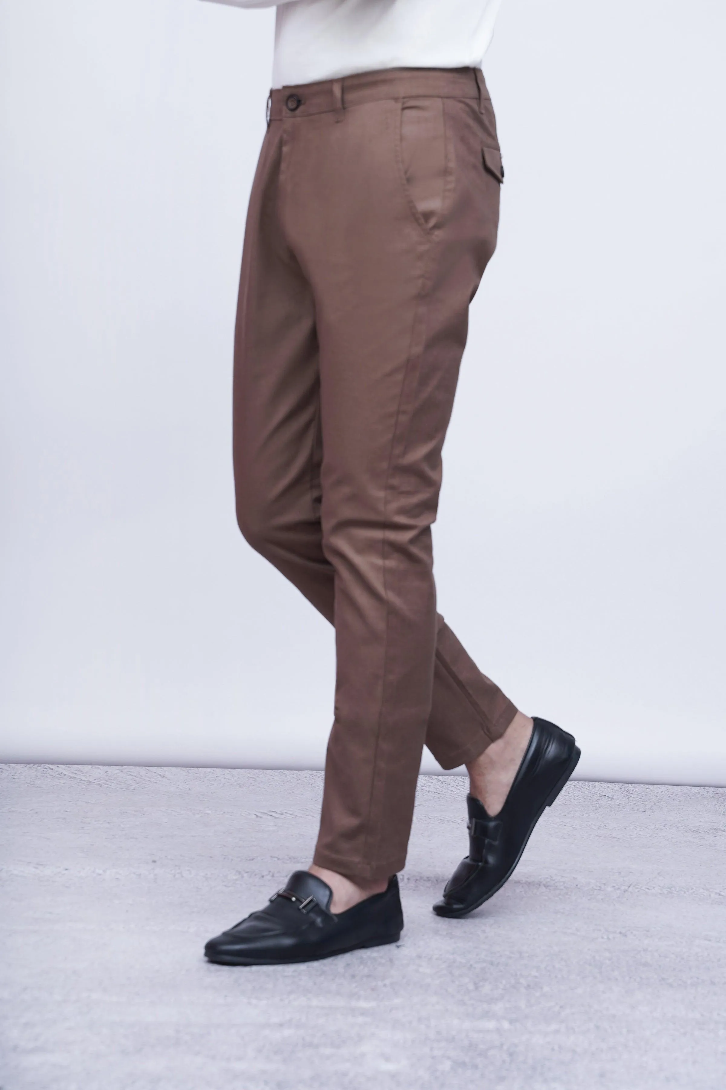 CASUAL PANT CROSS POCKET BROWN