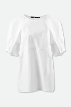 CERCHI SHORT SLEEVE BLOUSE IN ITALIAN COTTON WHITE