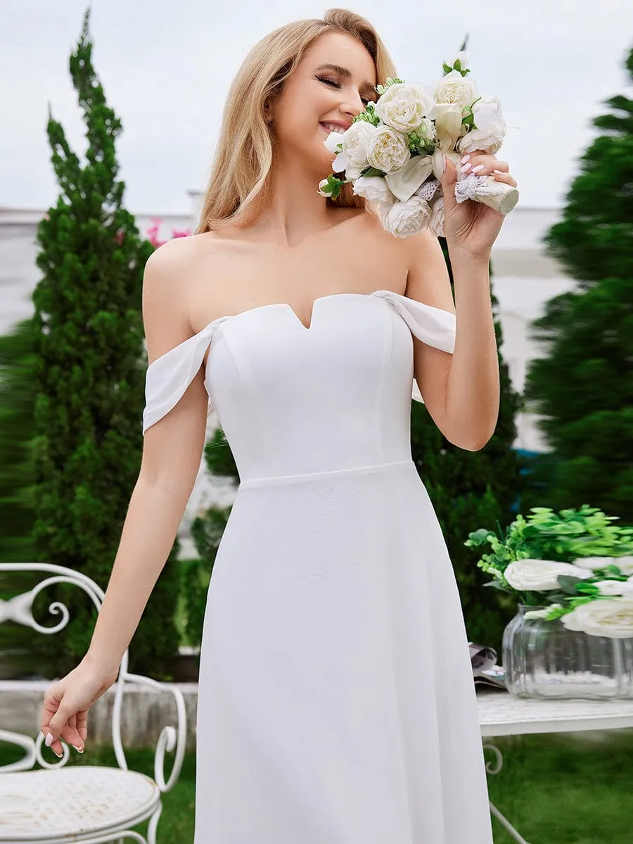 Chic High Waist Square Neck Bridesmaid Dress