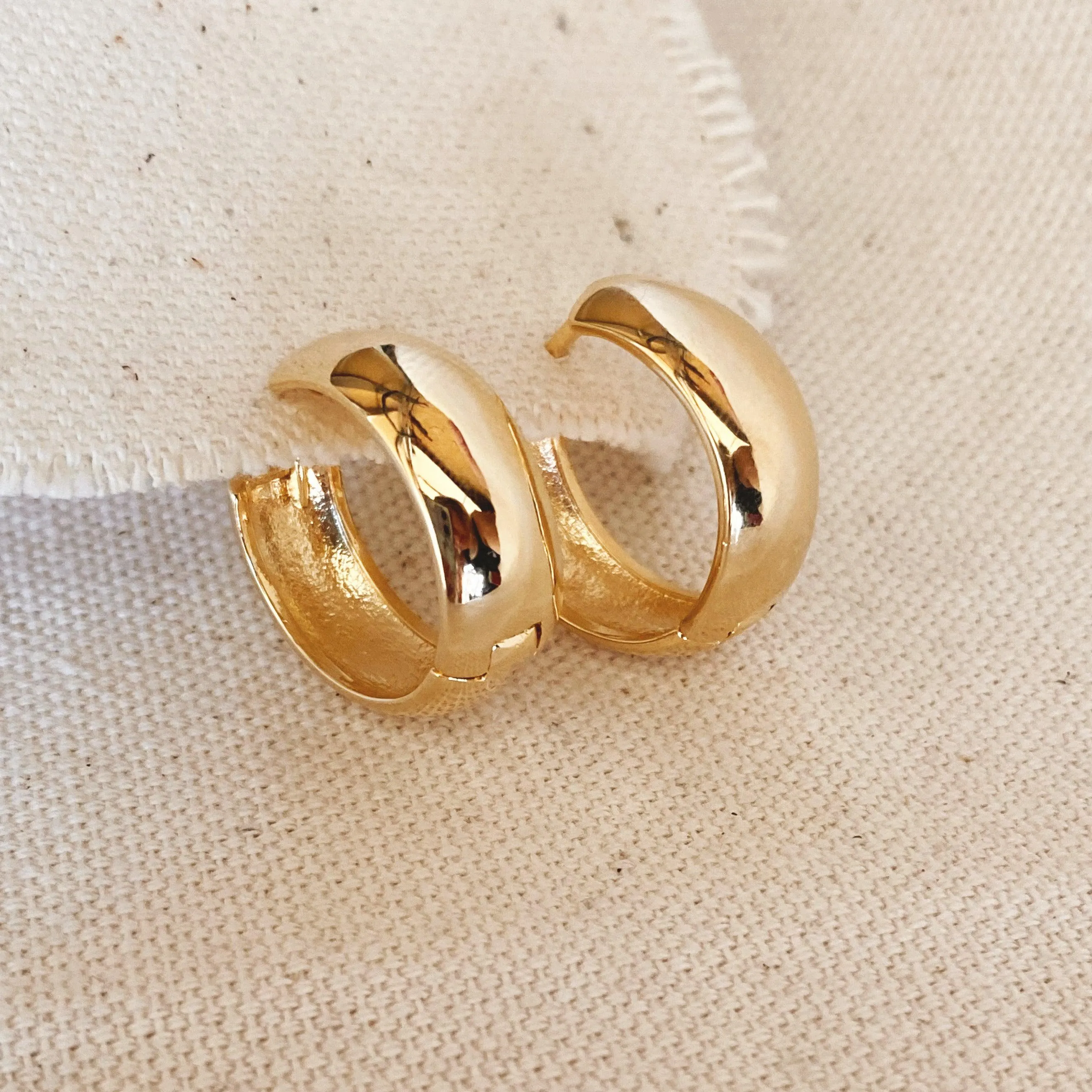 Chunky Clicker Hoop Earrings In 18k Gold Filled