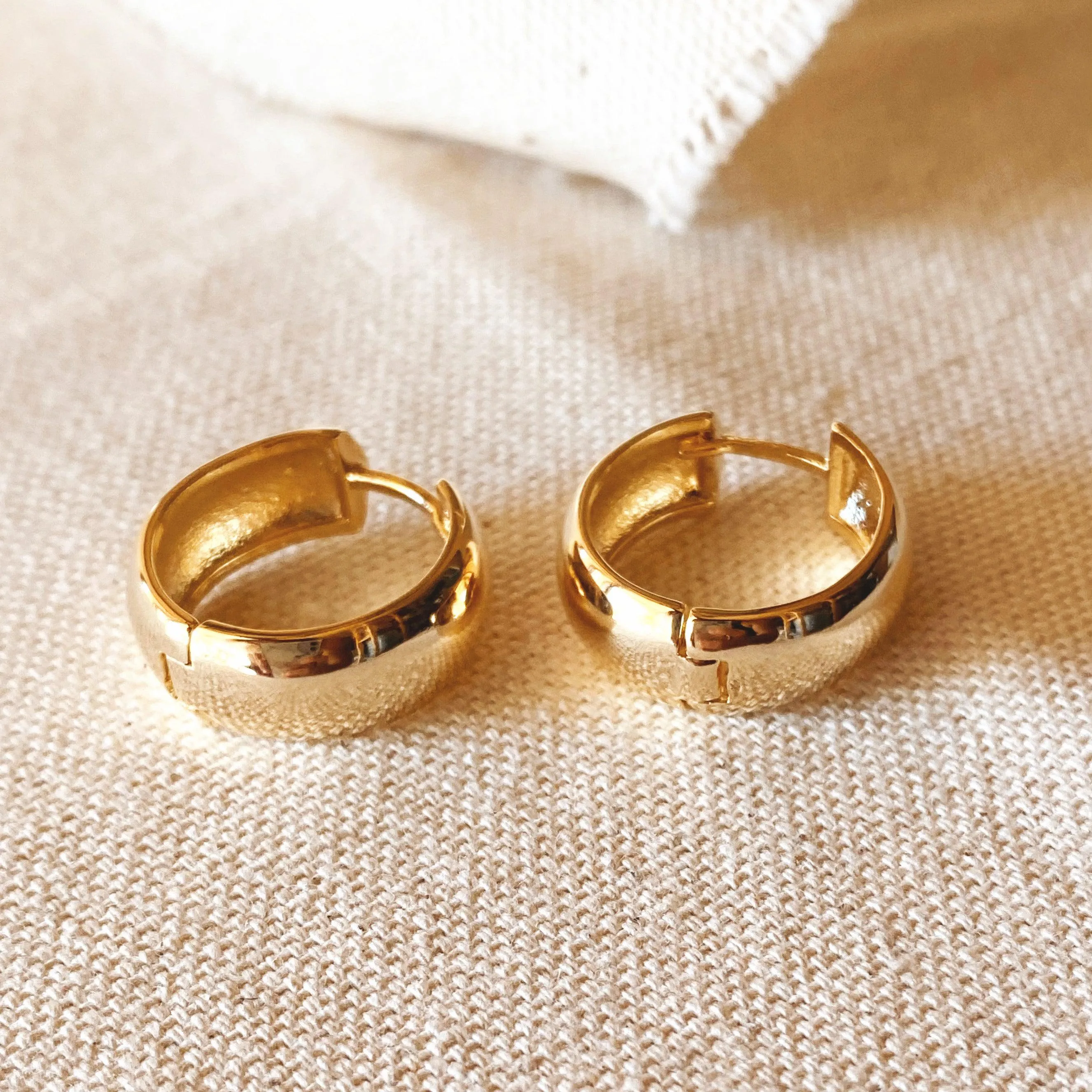 Chunky Clicker Hoop Earrings In 18k Gold Filled