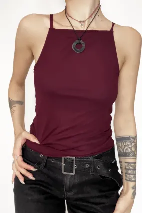 Claret Mesh Tank - Merlot