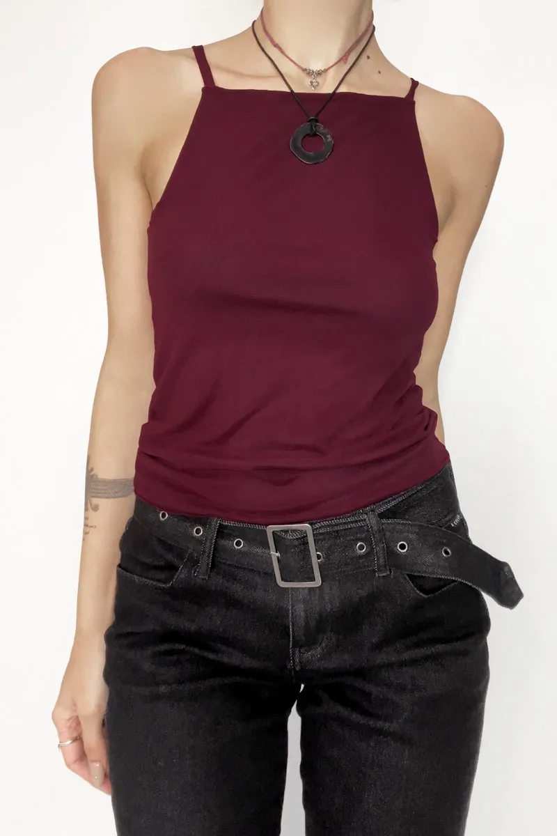 Claret Mesh Tank - Merlot