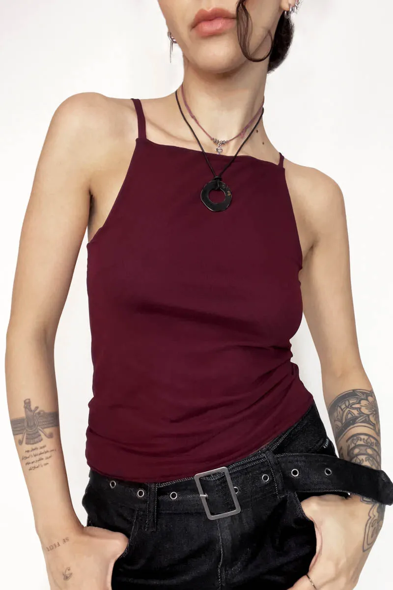 Claret Mesh Tank - Merlot