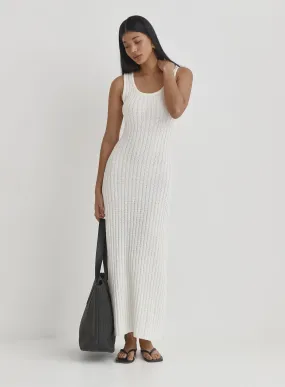 Cream Knit Maxi Dress- Cadie