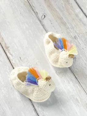 Crochet Pastel Rainbow Unicorn Booties