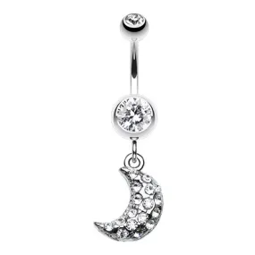 Crystallised Moon Belly Piercing