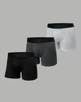 Daily Briefs 3 Pack - Black-Black/Dark Grey Marl-Black/Lt Grey Marl-Black