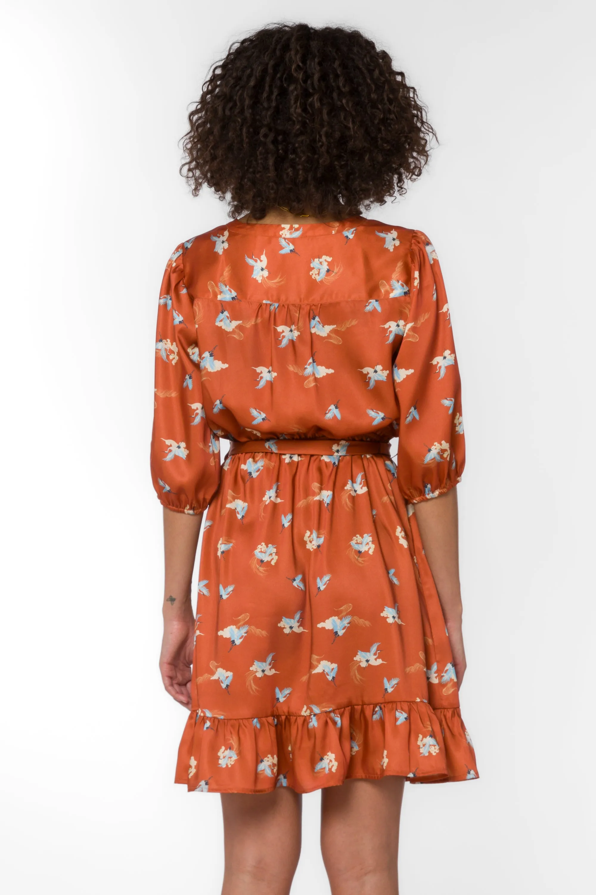 Darcie Rust Cranes Dress