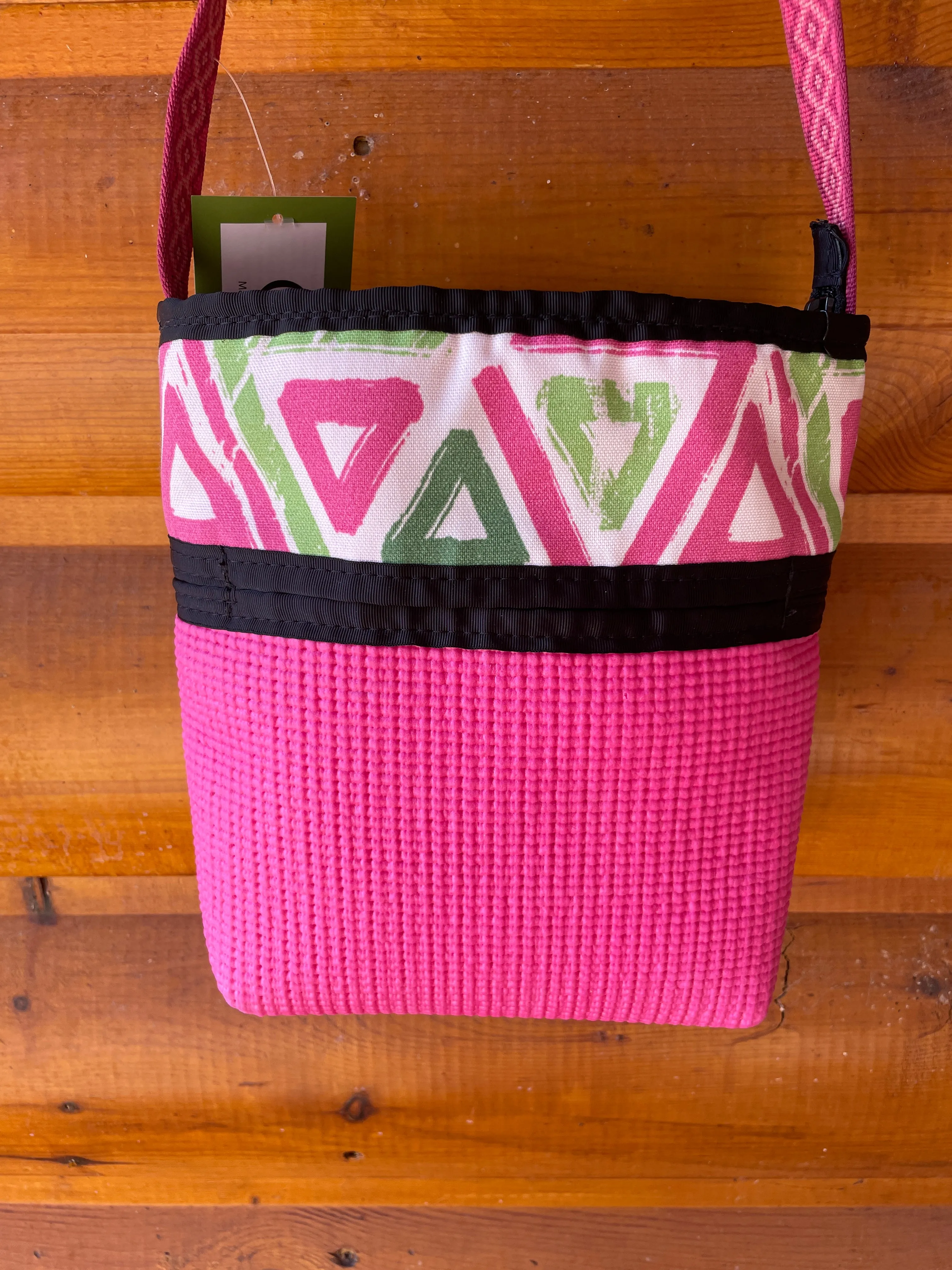 Dede Pink Purse-Geometric Print Fabric