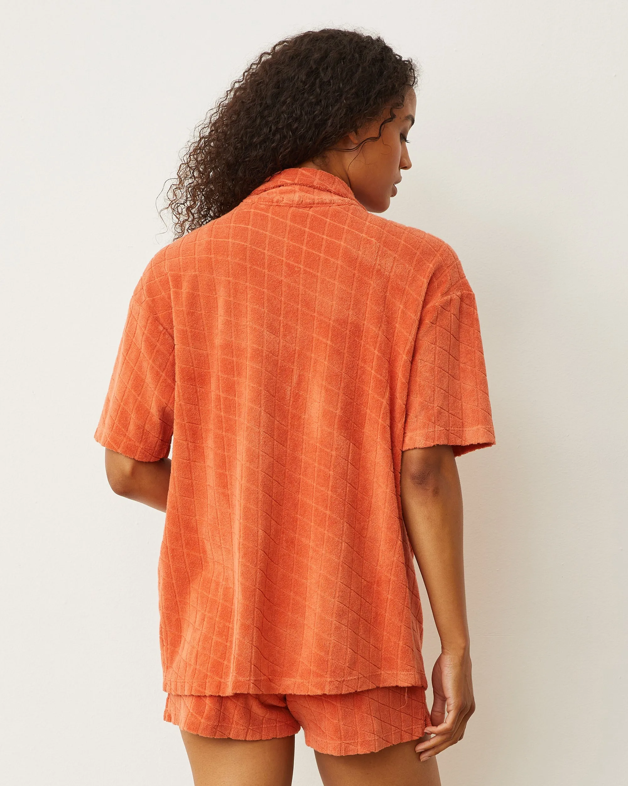 Diamond Terry Cloth Oversized Shirt