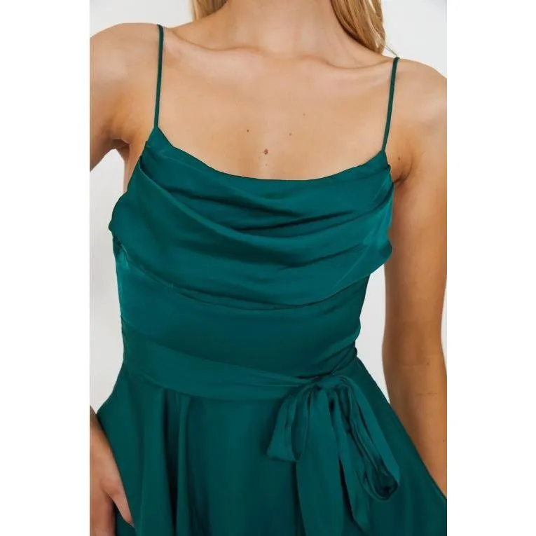 DOUBLE RUCHED CAMI MINI DRESS