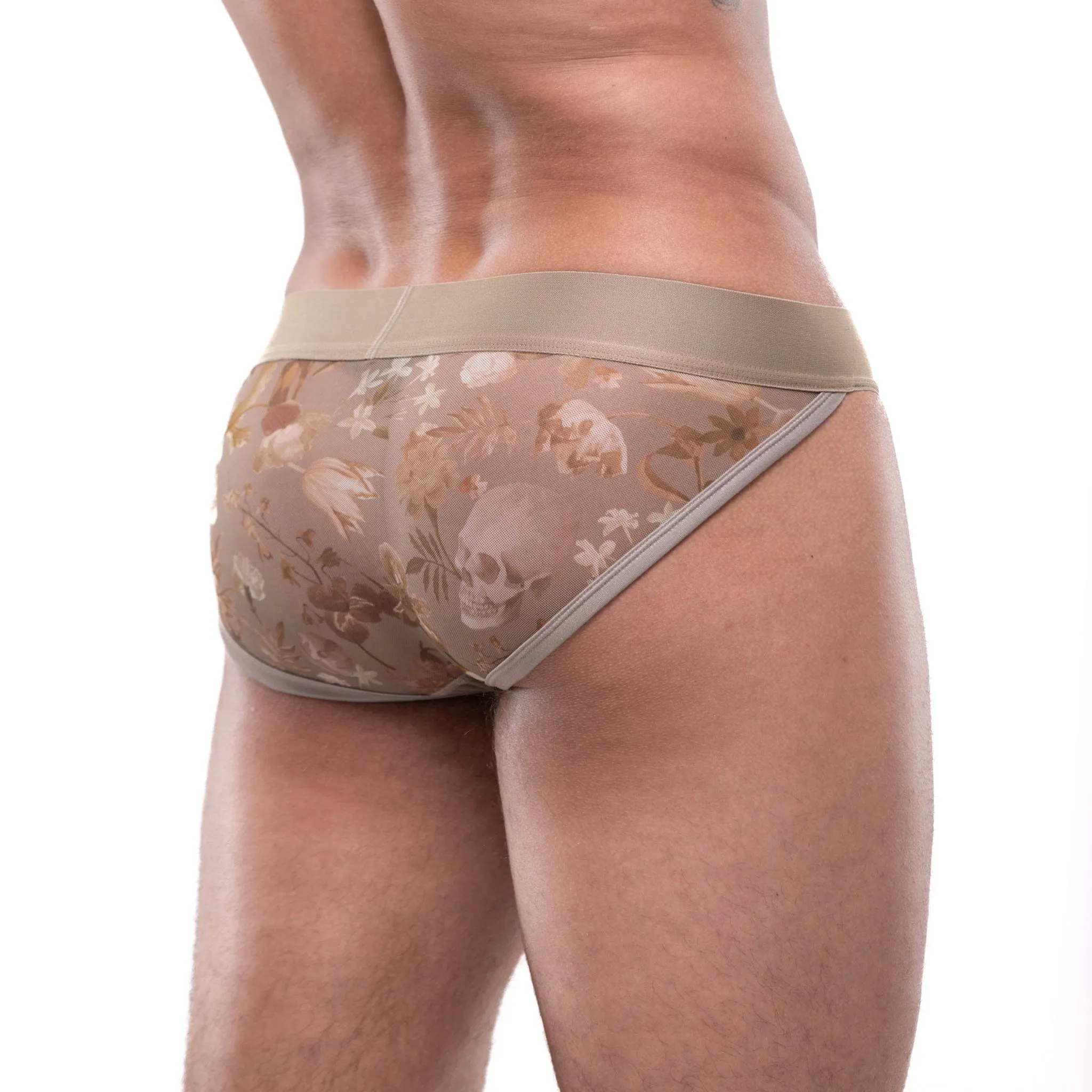 Dutch Floral Mesh Sport Brief Tan