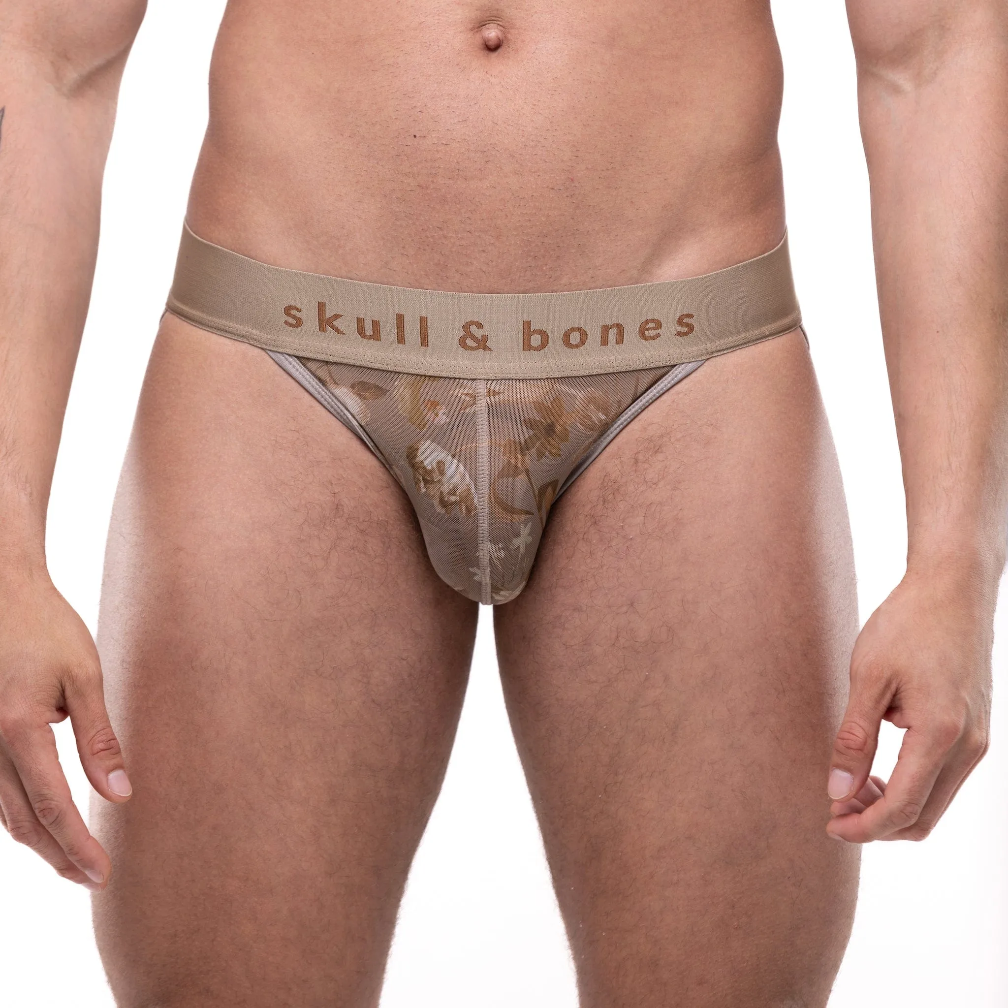 Dutch Floral Mesh Sport Brief Tan