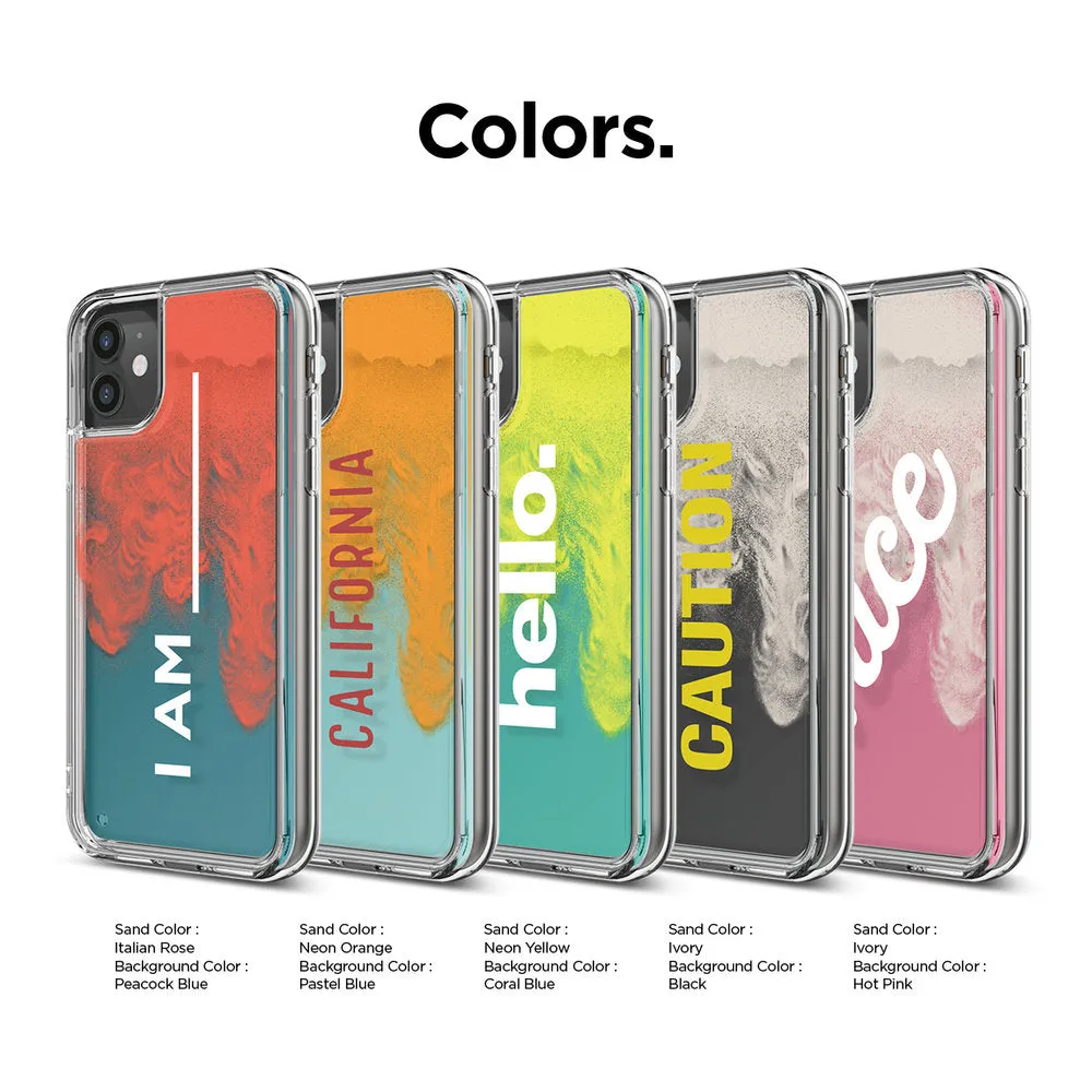 Elago iPhone 11/11 Pro/11 Pro Max Sand Case Nice: Ivory (Night Glow Blue) / Hot Pink