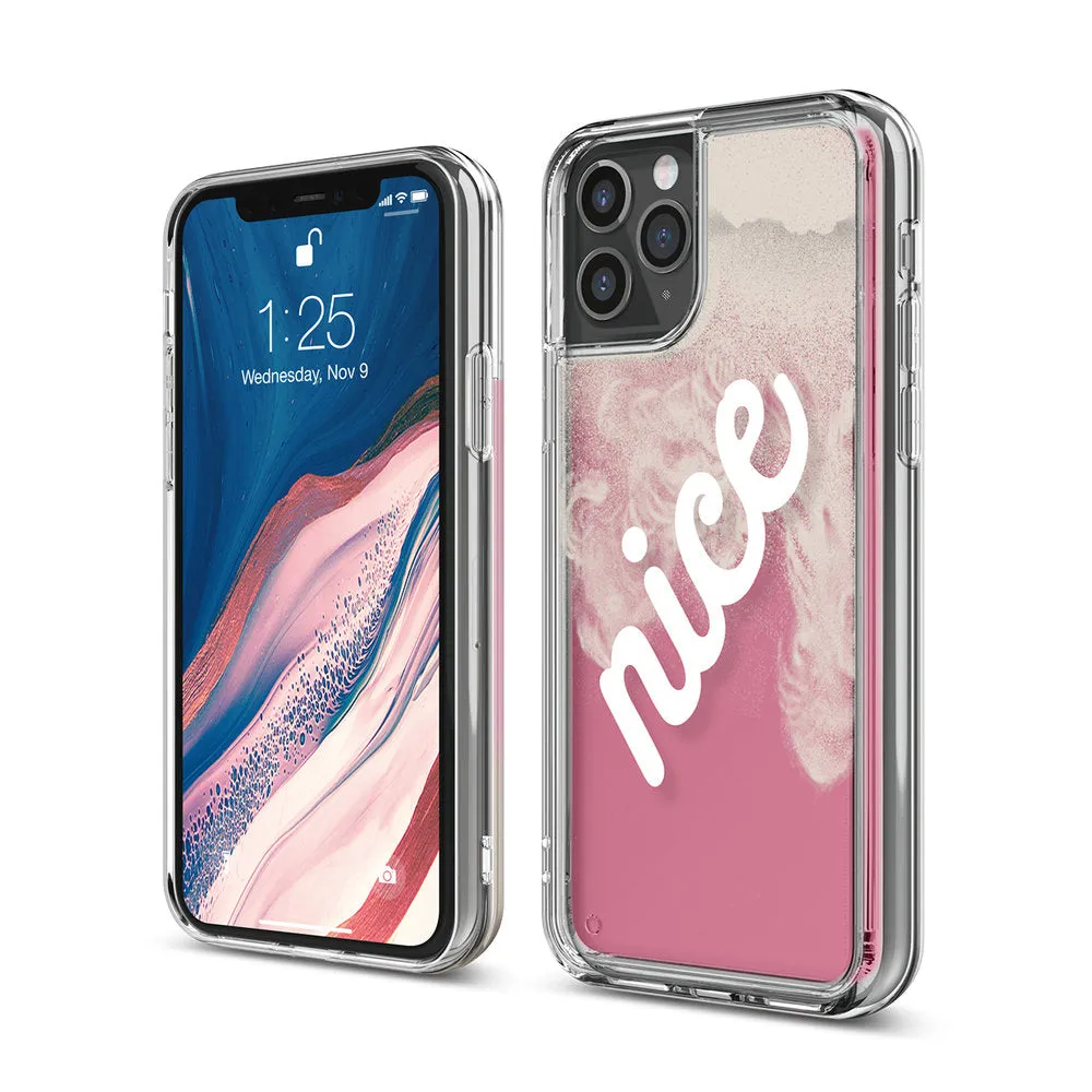 Elago iPhone 11/11 Pro/11 Pro Max Sand Case Nice: Ivory (Night Glow Blue) / Hot Pink