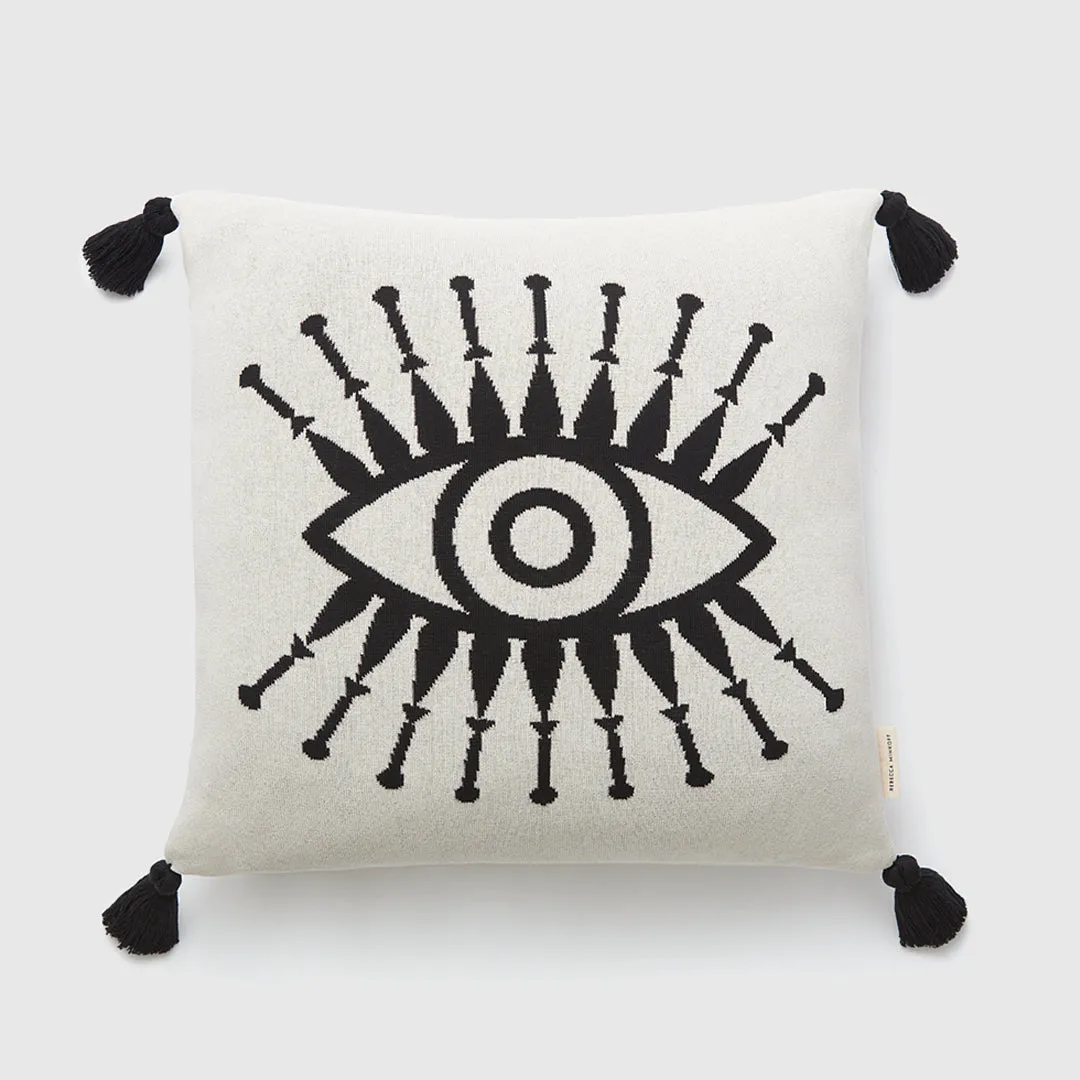 Evil Eye Motif Decorative Pillow