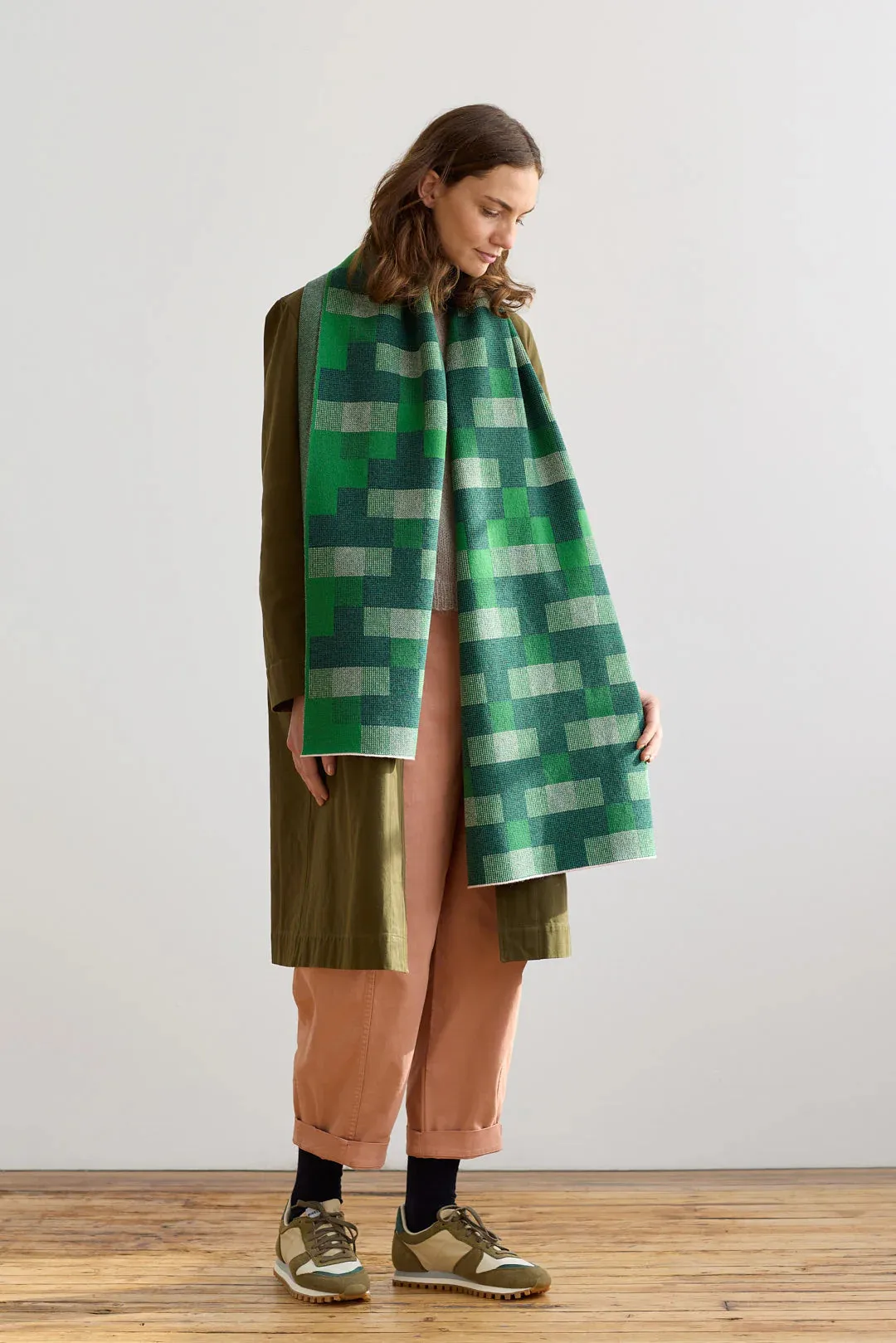 Faro Scarf - Oxide Green & Seashell