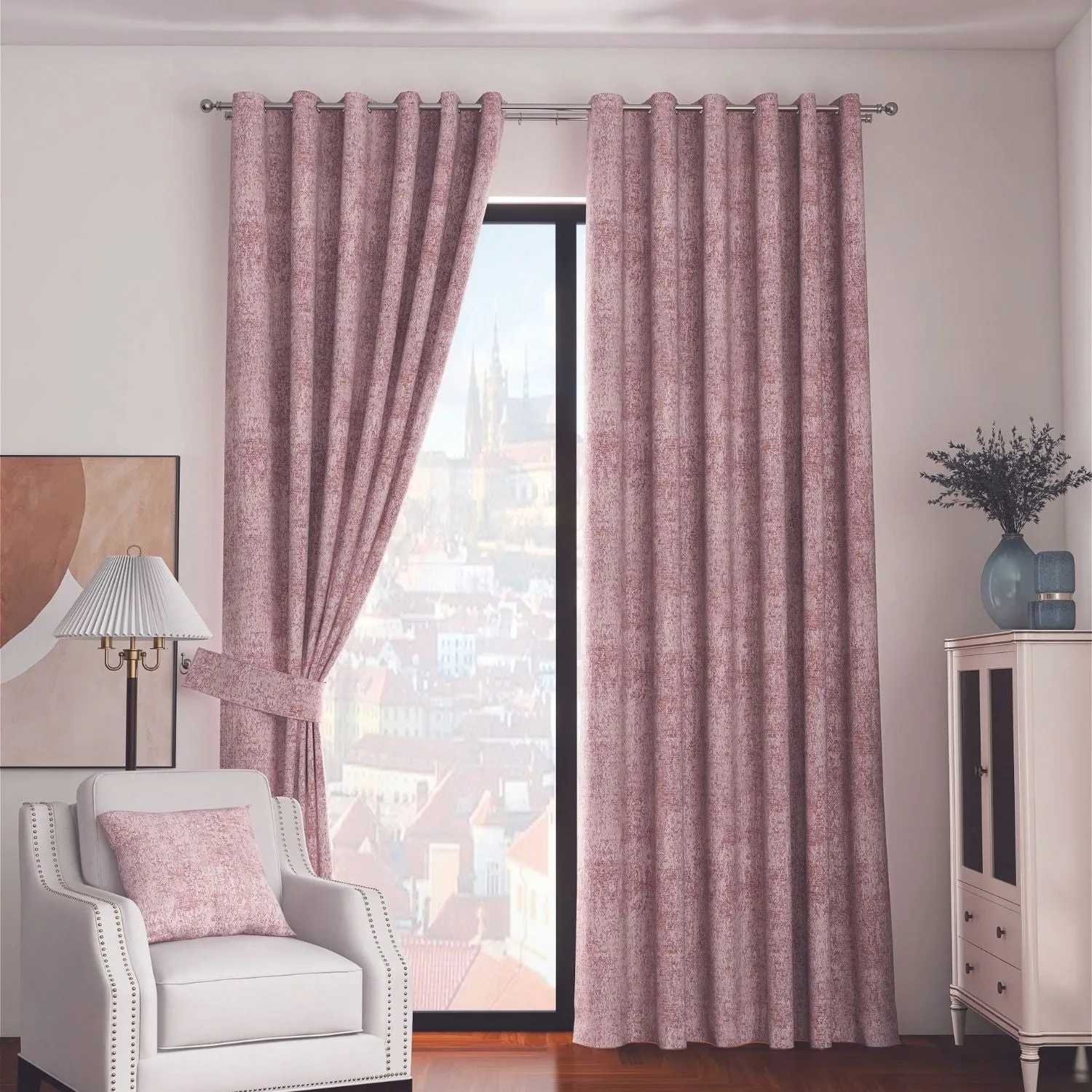 Fiesta Ring Top Curtains - Blossom