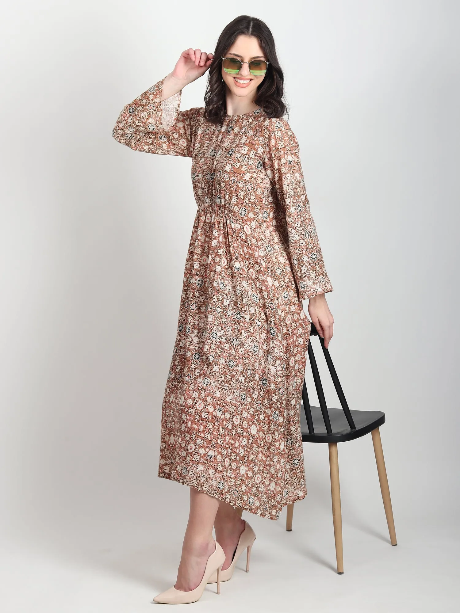 Freda Floral Printed Cotton Dress