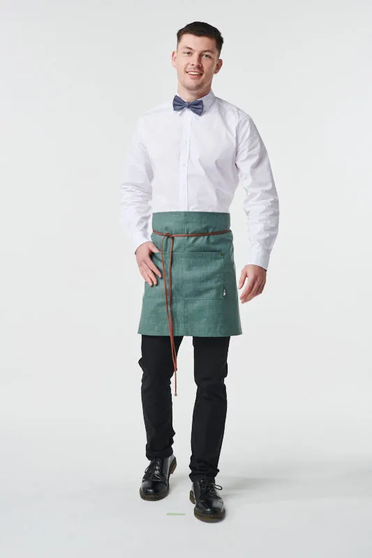 GATSBY Waist Apron with PU Leatherette Straps - Cotton/Linen