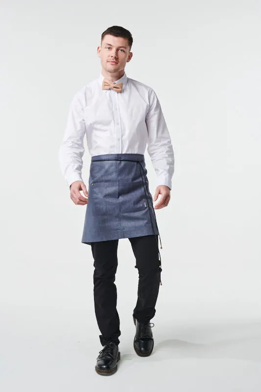 GATSBY Waist Apron with PU Leatherette Straps - Cotton/Linen