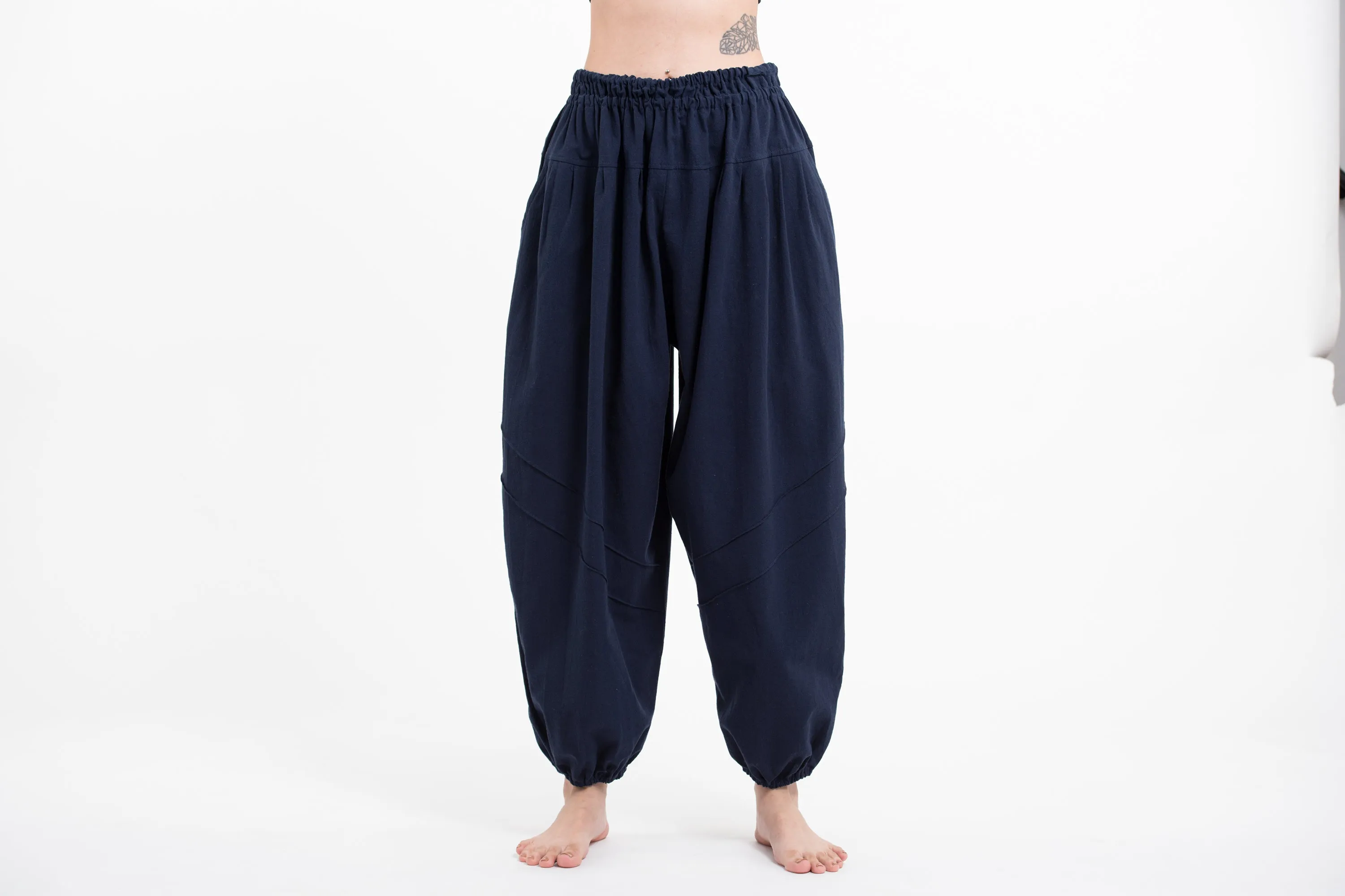 Genie Women's Cotton Harem Pants in Navy