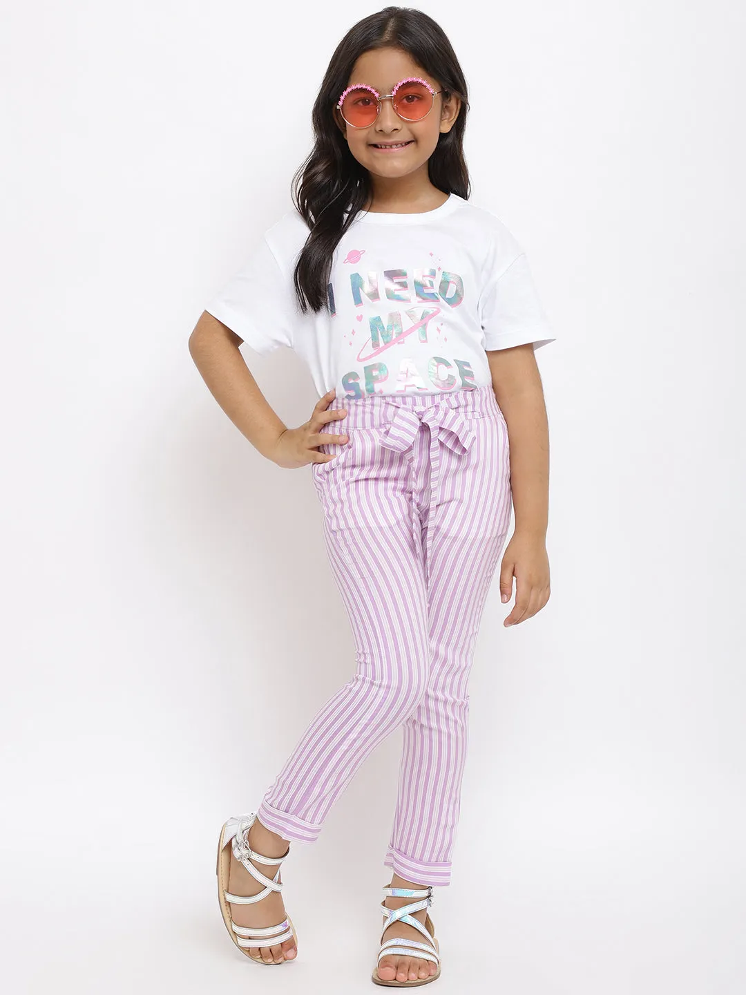 Girls Regular Fit Cotton Pant