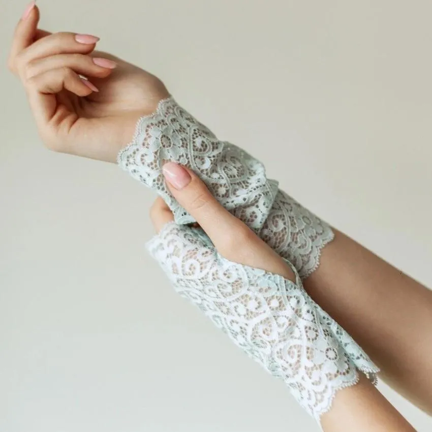 Gloves | Cotton | Ornamental Flowers | Crystal | One Size