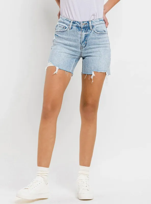 High Rise Midi Shorts