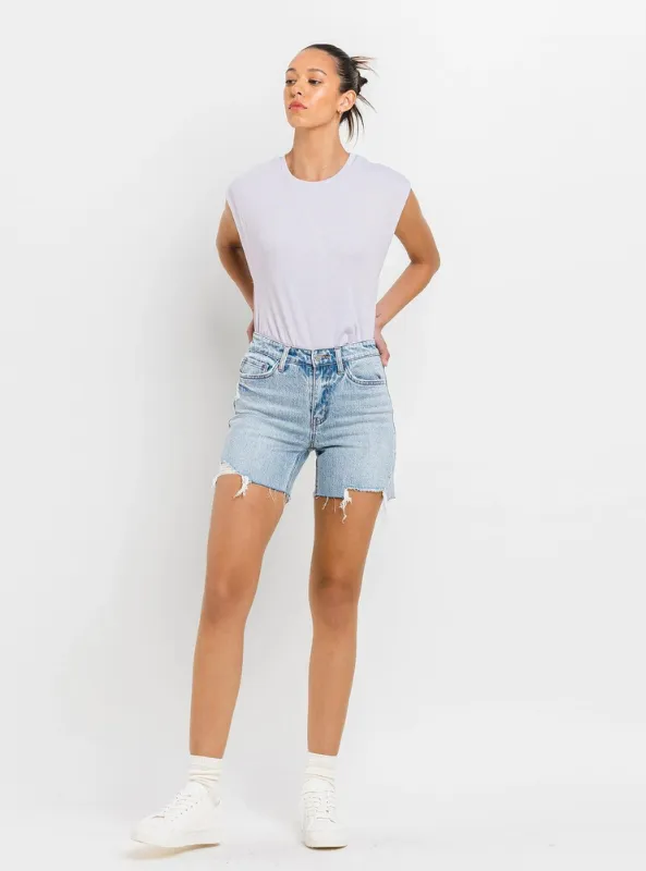 High Rise Midi Shorts