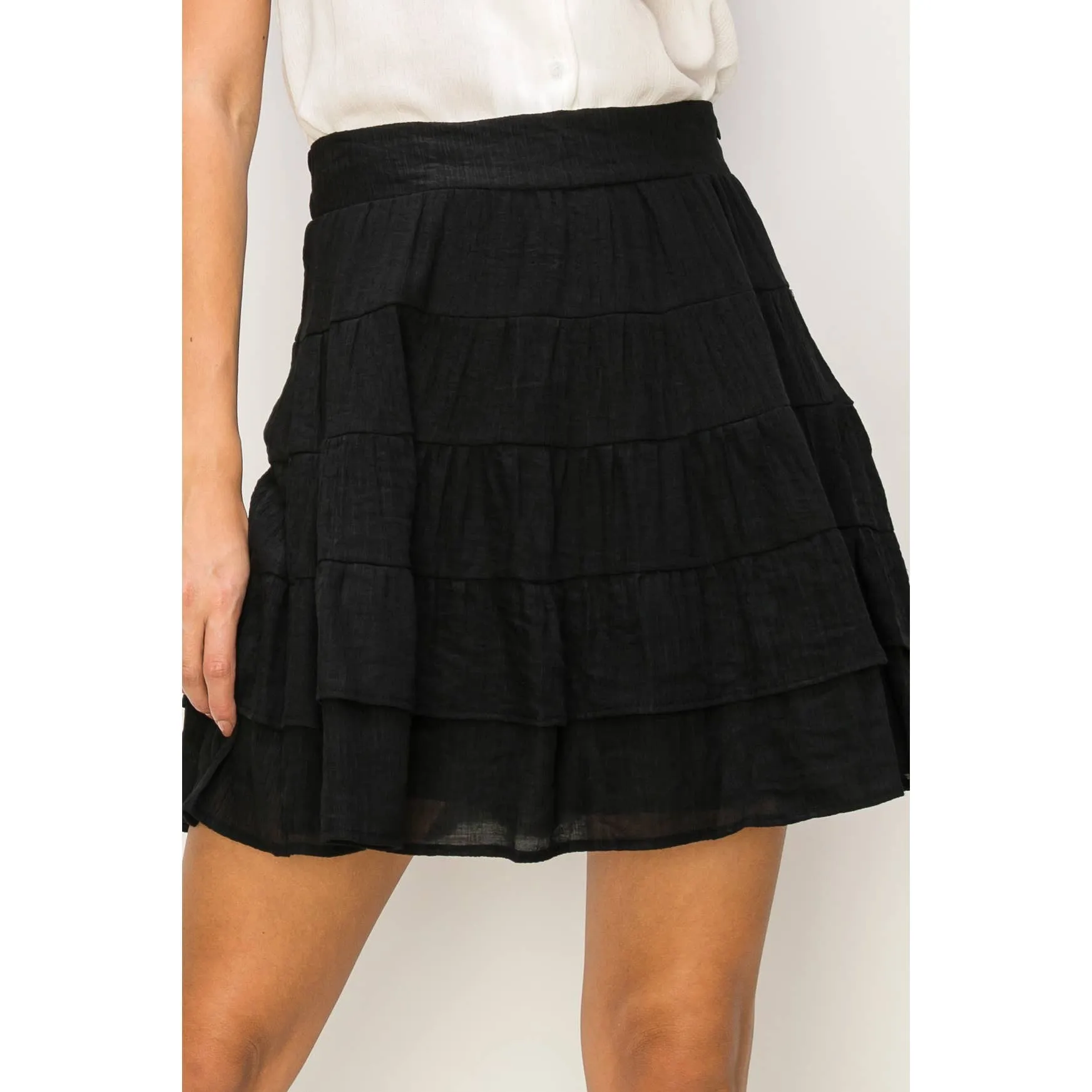 High-Waist Tiered Mini Skirt