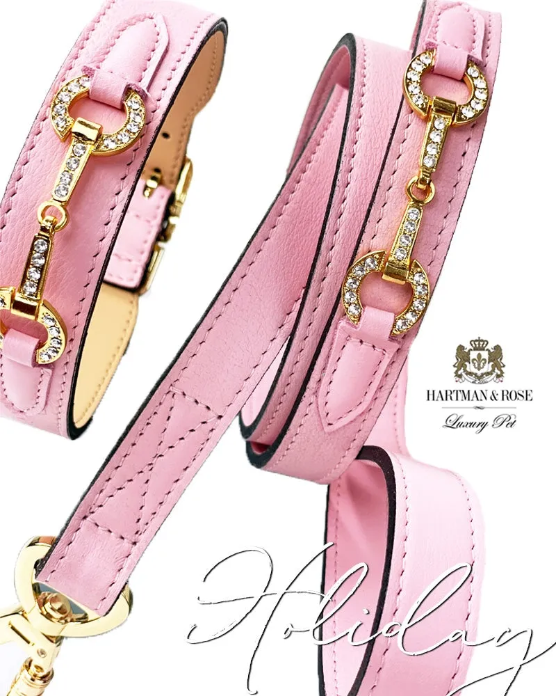 Holiday Dog Leash in Sweet Pink & Gold