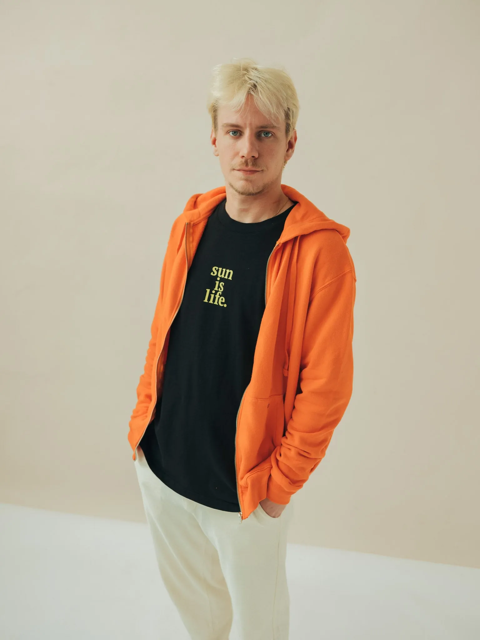 HOODIE ZIP TANGERINE