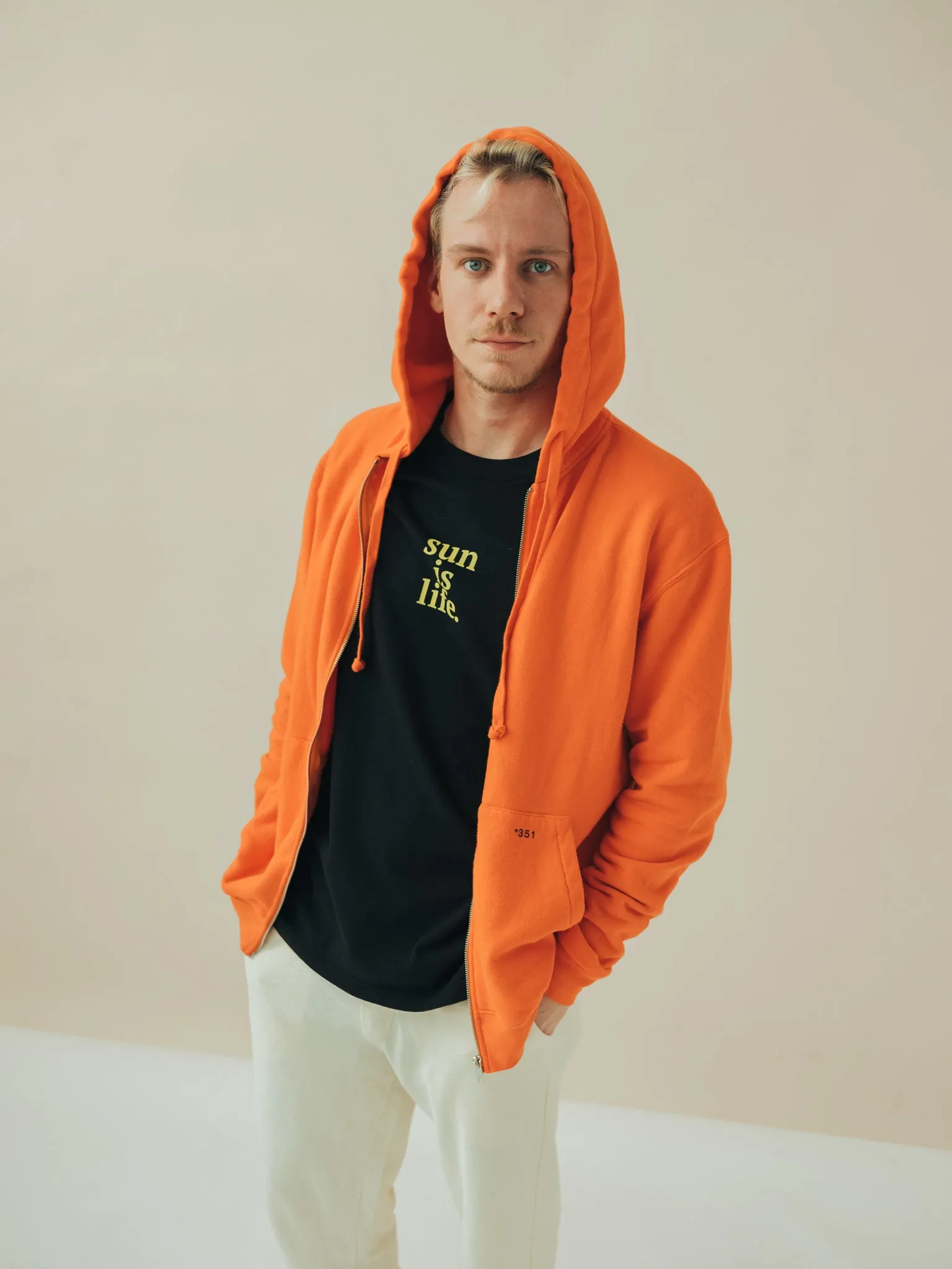 HOODIE ZIP TANGERINE