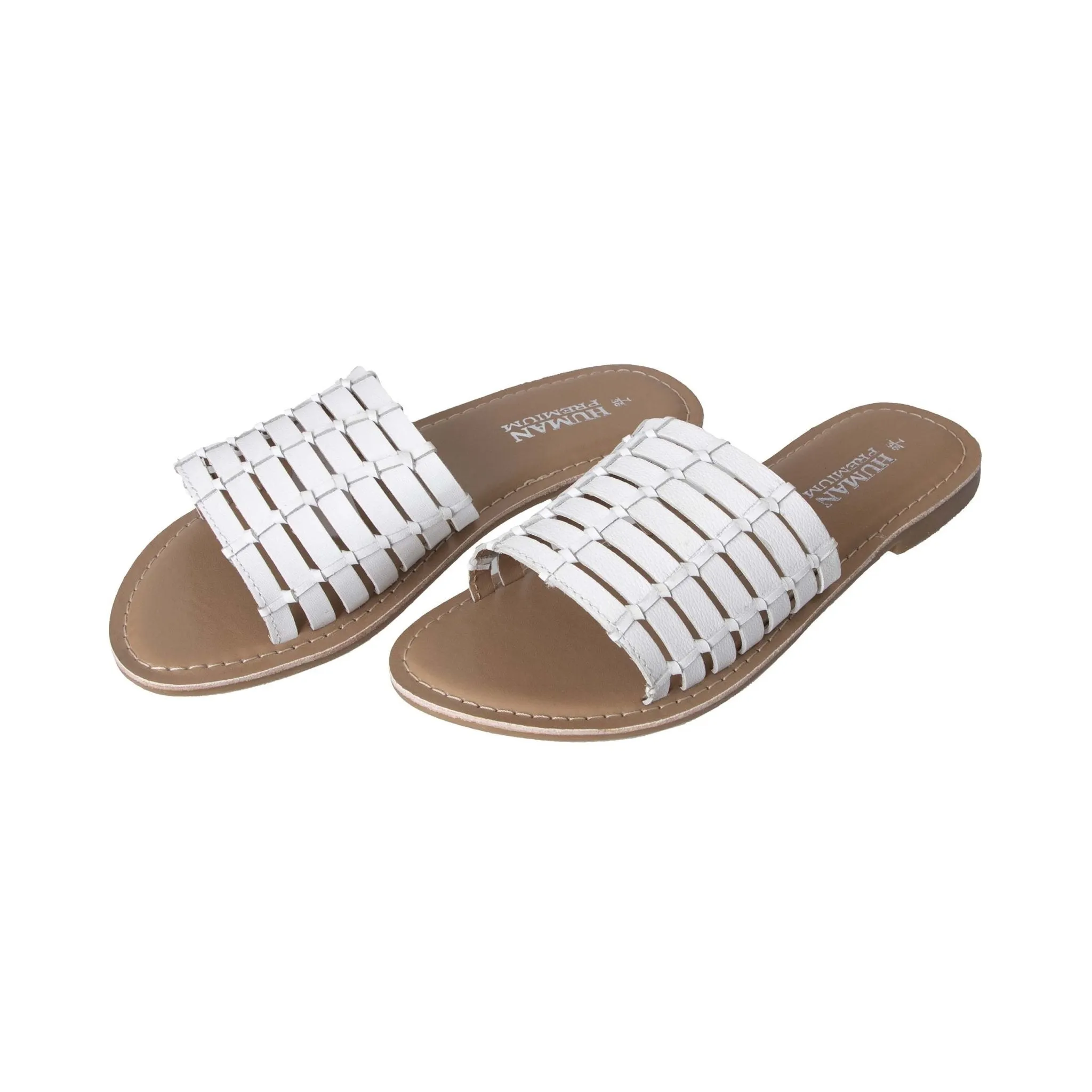 Human Shoes Pilgrim Leather Slide in White