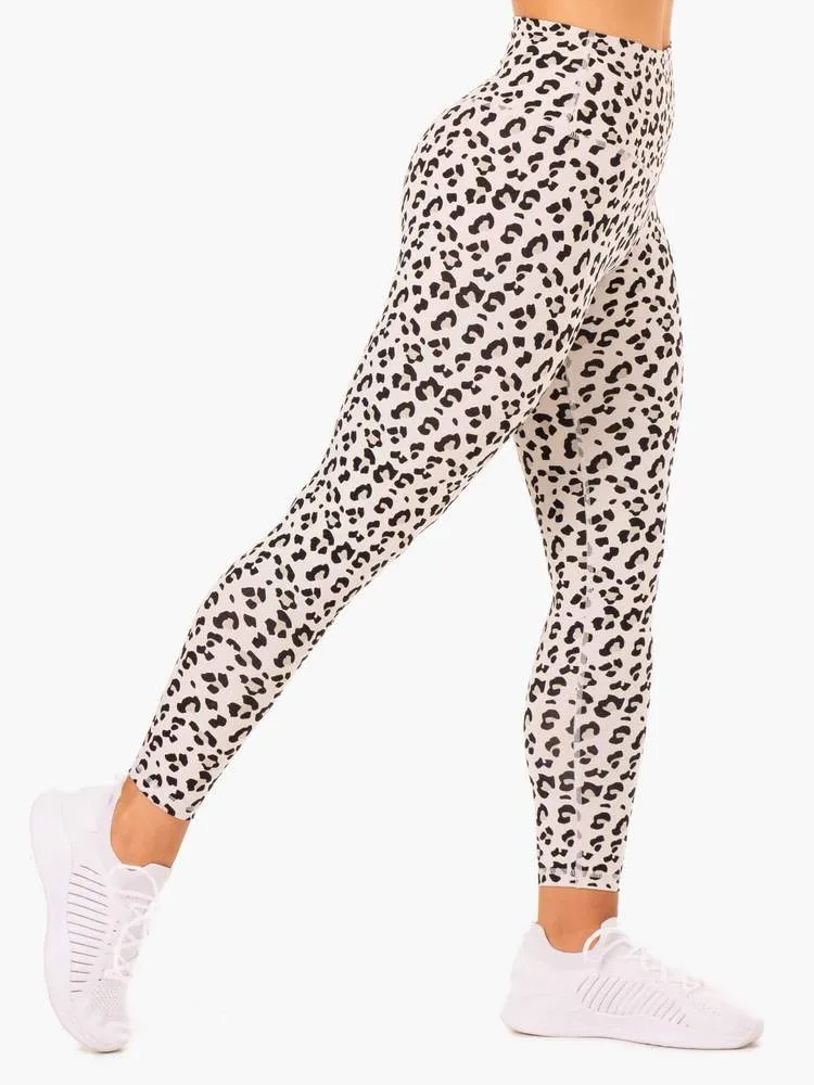 HYBRID FULL LENGTH LEGGINGS IVORY LEOPARD