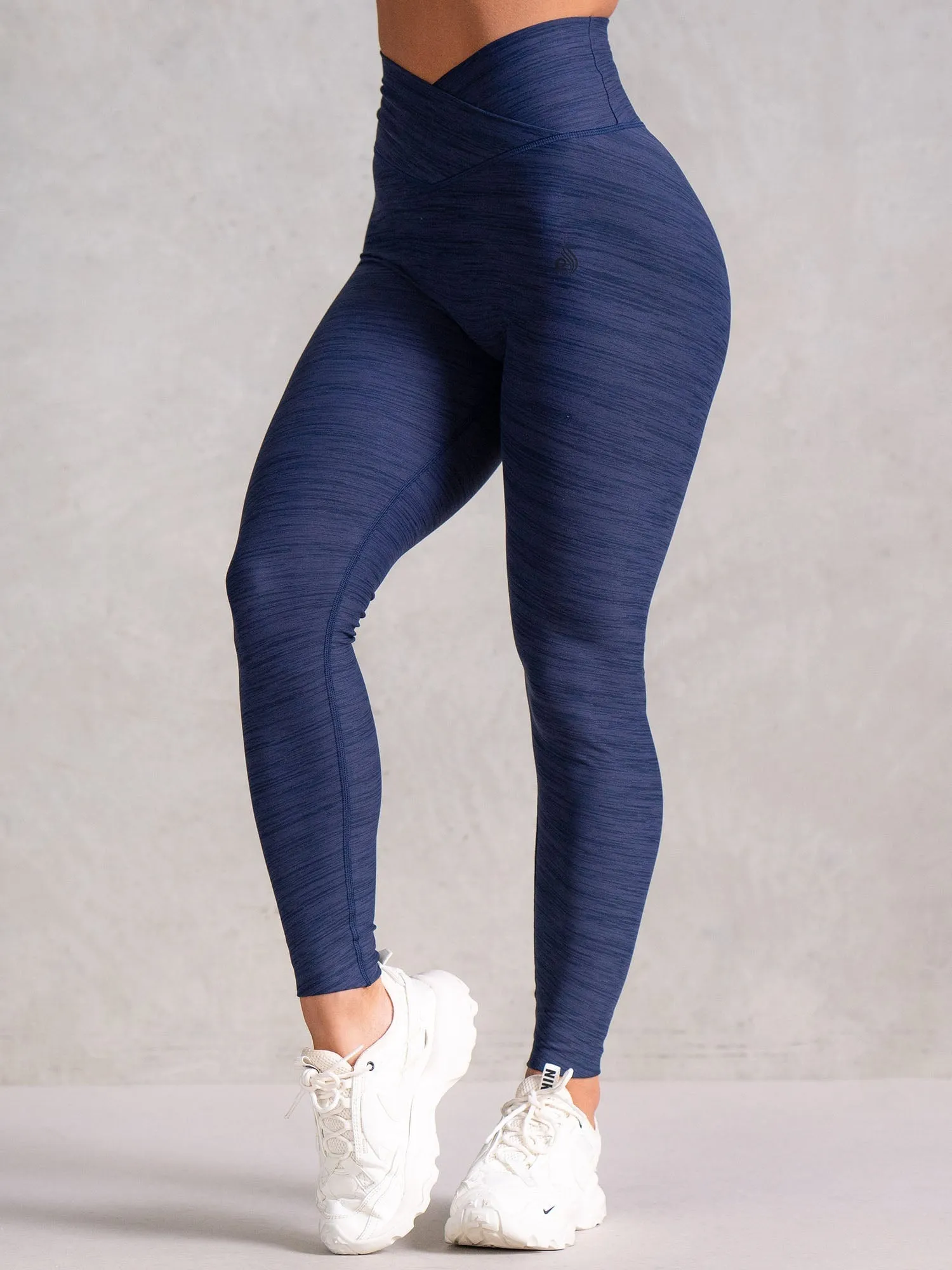 Icon Cross Over Scrunch Leggings - Navy Marl