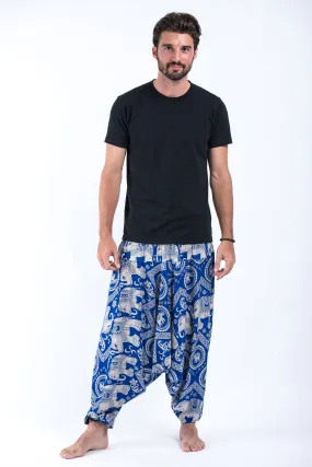 Imperial Elephant Drop Crotch Men's Elephant Pants in Blue