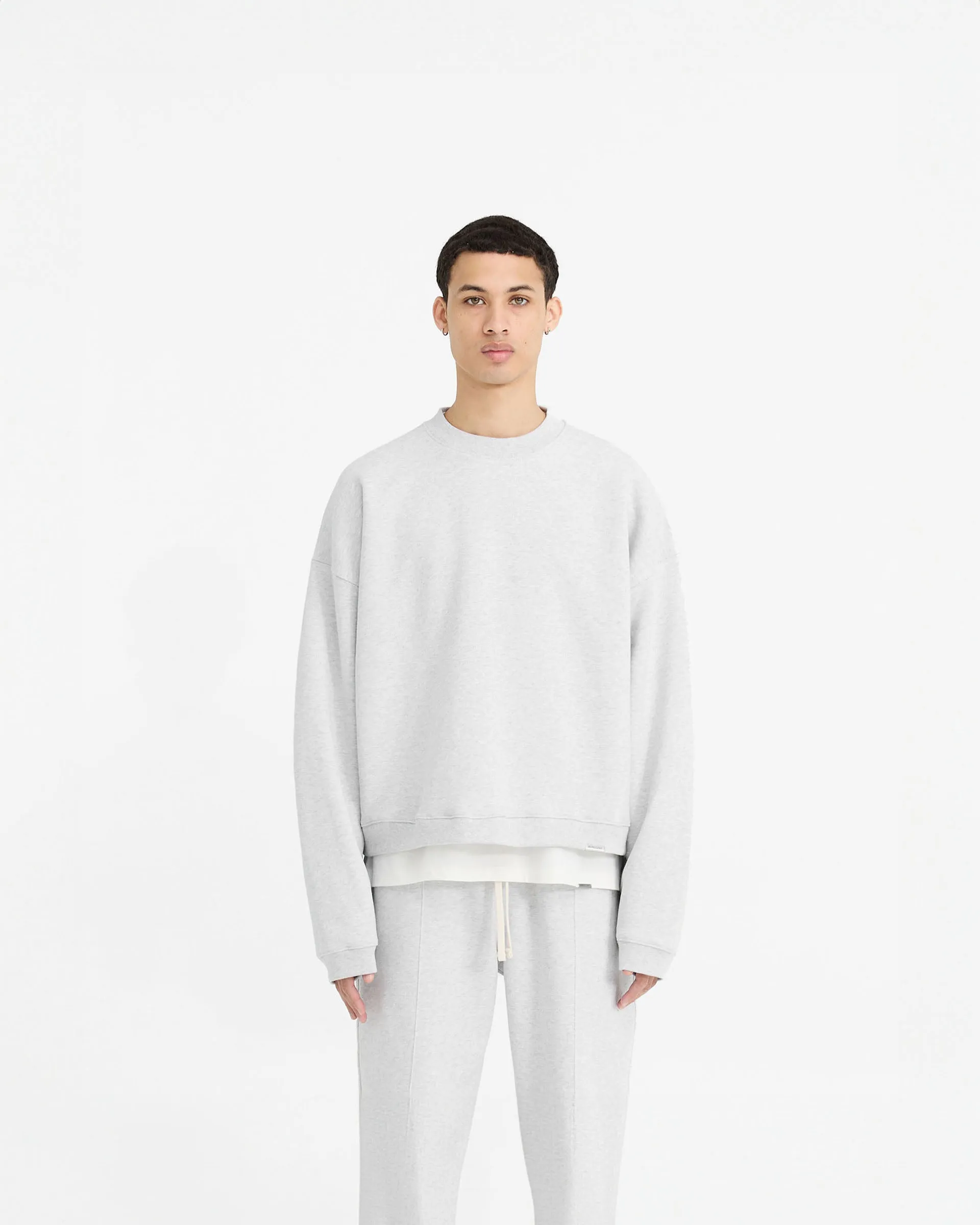 Initial Boxy Sweater - Ice Grey Marl