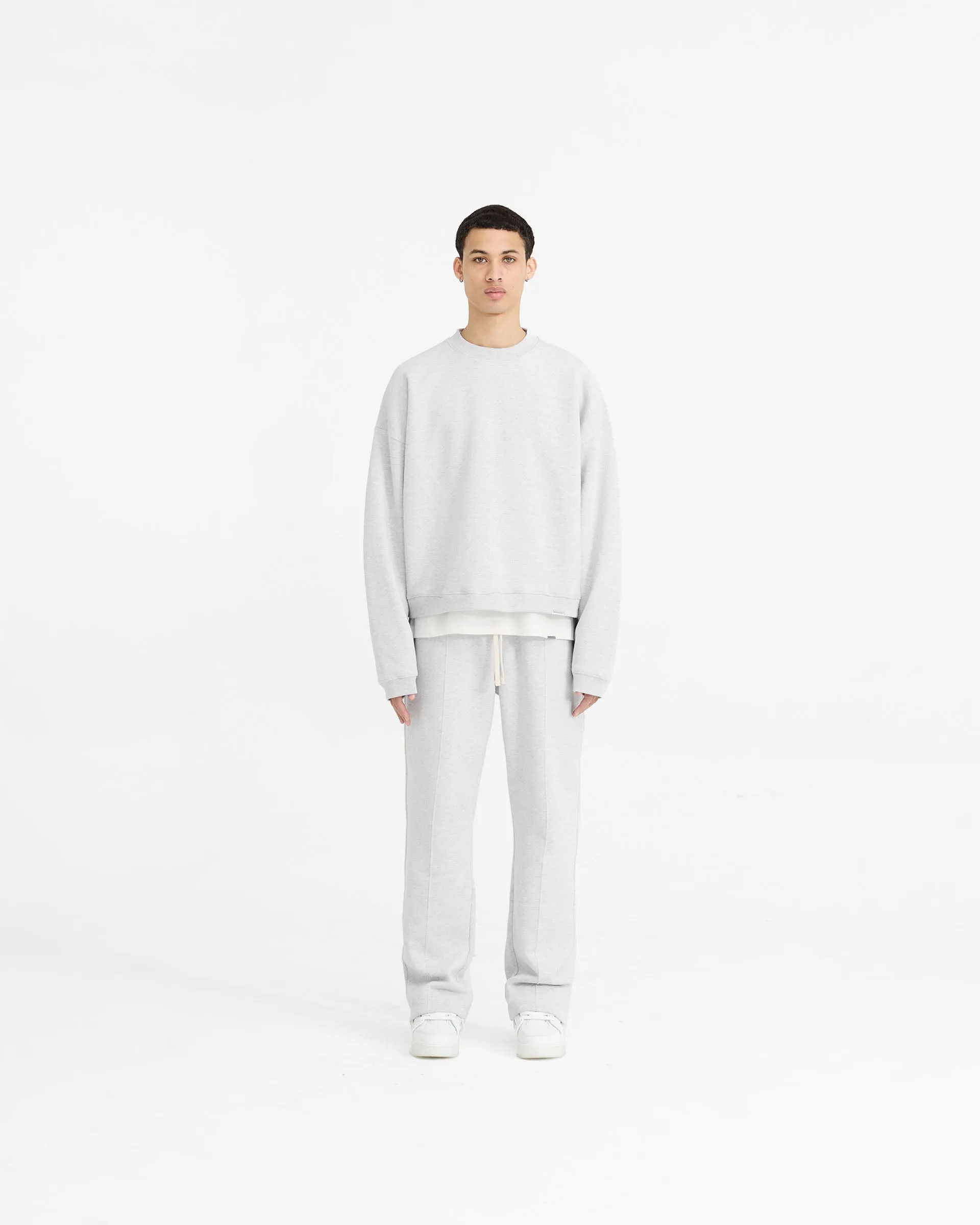 Initial Boxy Sweater - Ice Grey Marl