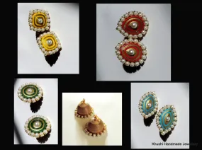 Interchangeable Pearl edged Jhumkas