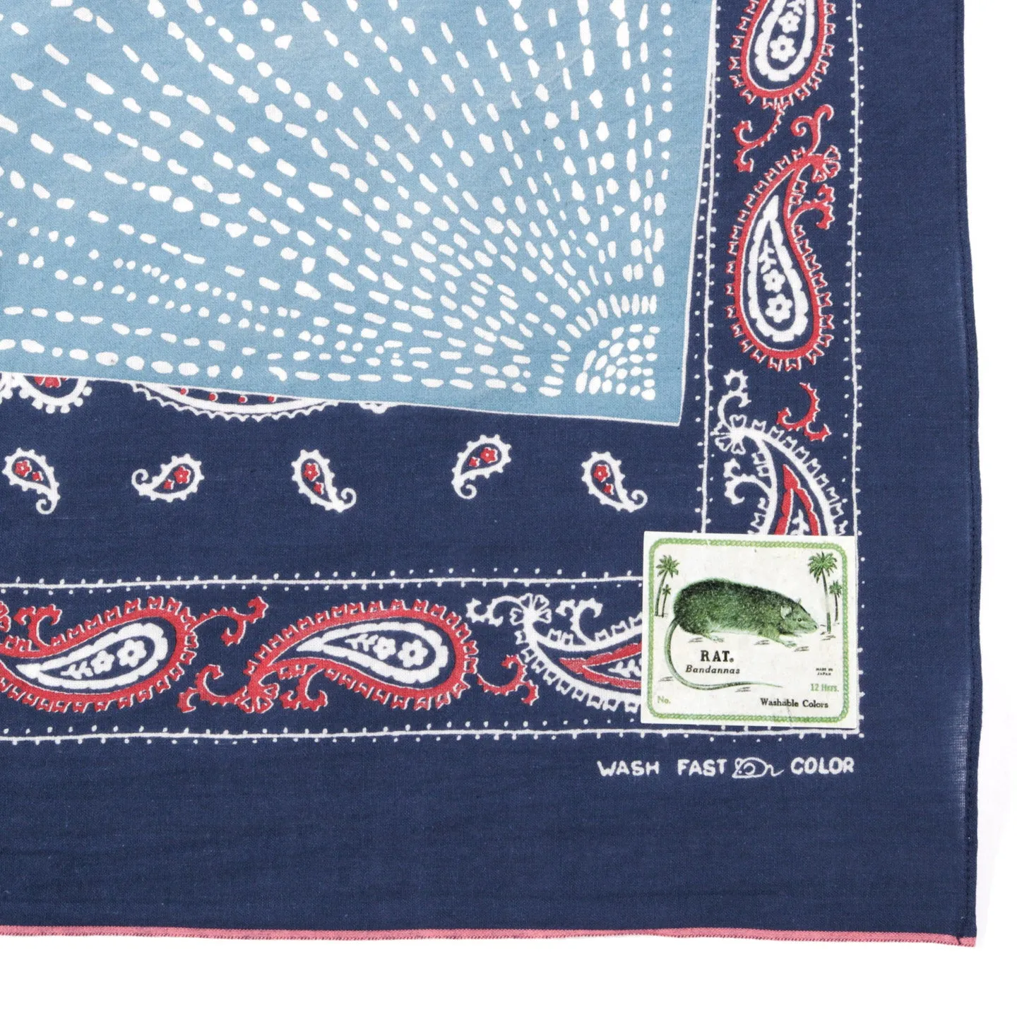 KAPITAL FASTCOLOR SELVEDGE BANDANA FUROSHIKI EAST MEETS WEST 2 NAVY