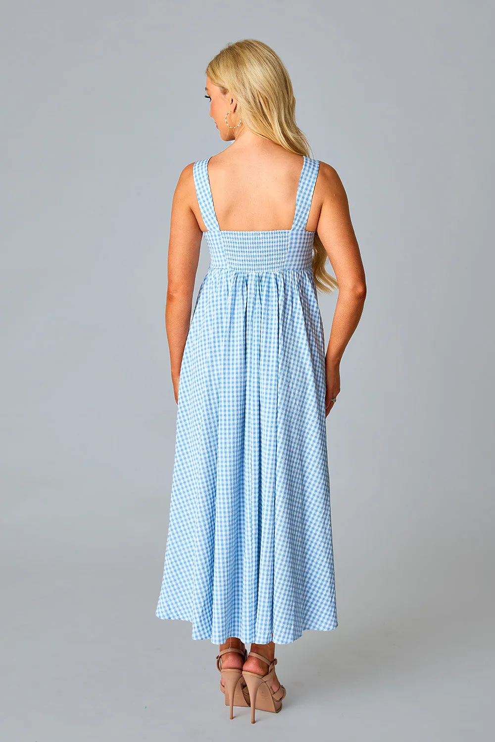 Kenny Smocked Back Maxi Dress - Blue Moon