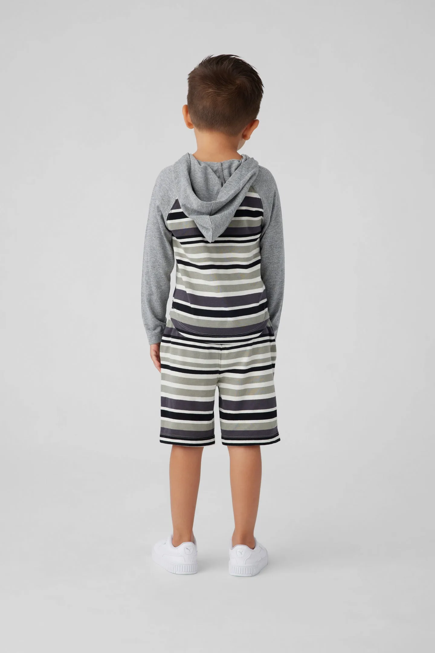 Kids Black/White Stripe Short