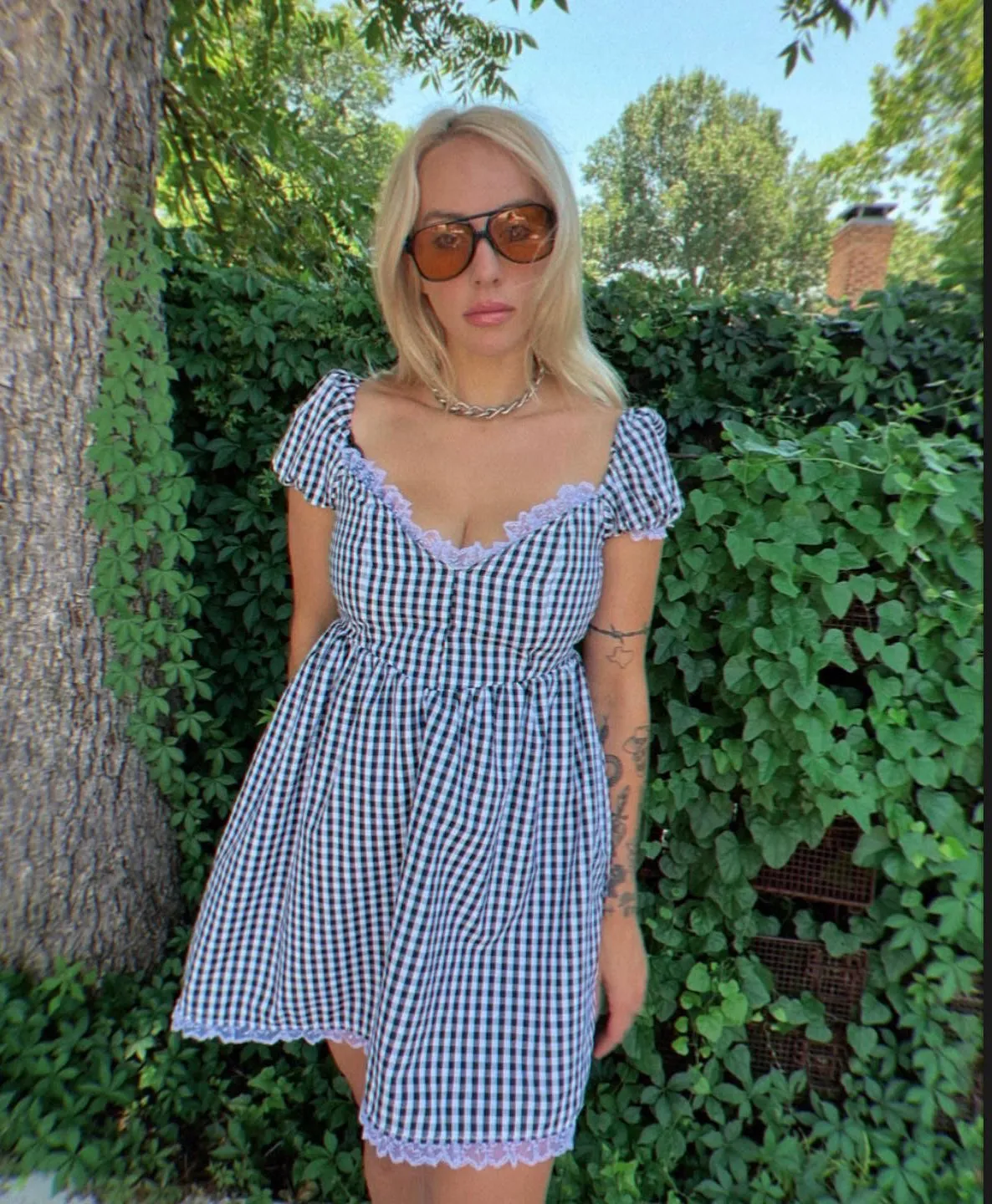 Kitty Gingham Babydoll Dress