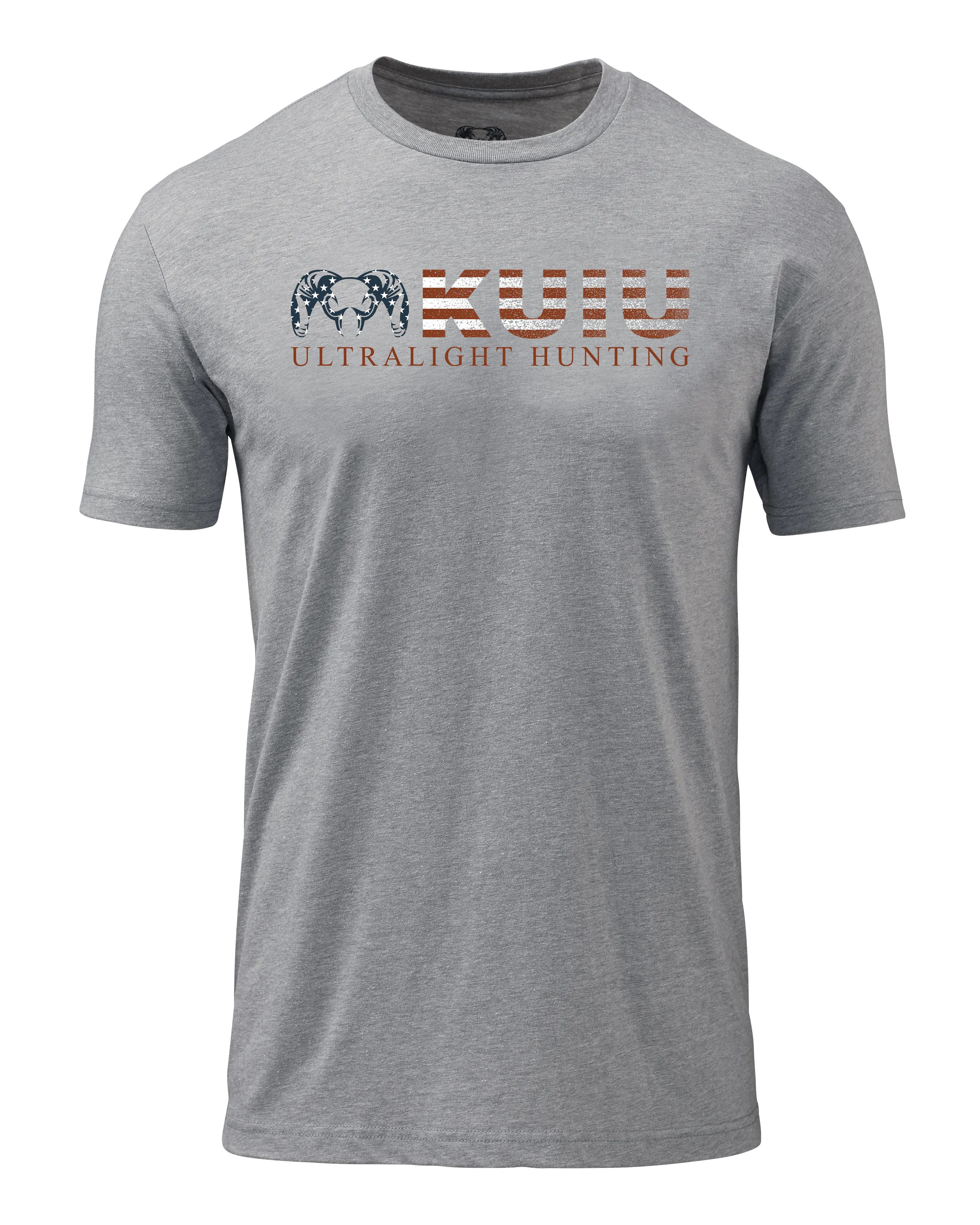 KUIU Distressed Logo Flag T-Shirt | Heather Grey