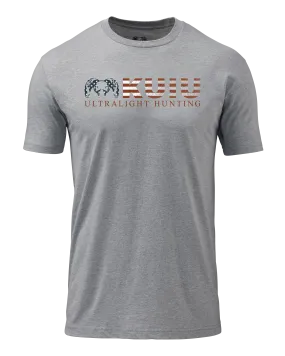 KUIU Distressed Logo Flag T-Shirt | Heather Grey